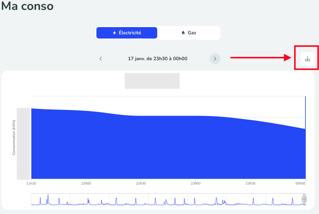 2ème étape pour télécharger les données sur le site TotalEnergies